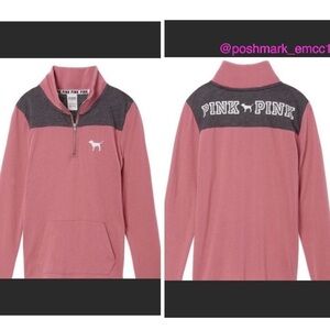 VS Pink Perfect Quarter Zip Pullover Top v6x